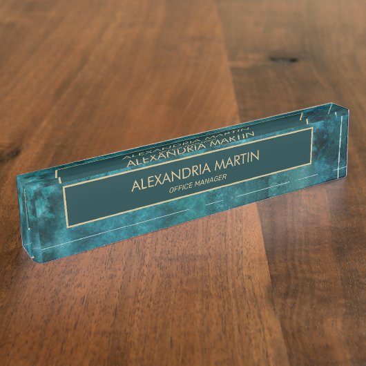 Porte-nom Pour Bureau Bureau d'affaires professionnel Turquoise (Taille)