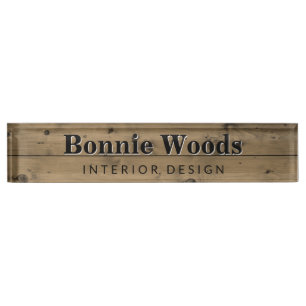 Porte-nom Pour Bureau Bureau de douane en bois rustique de dessinateur