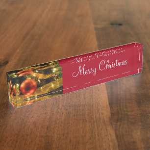 Porte-nom Pour Bureau Bureau de Noël classique