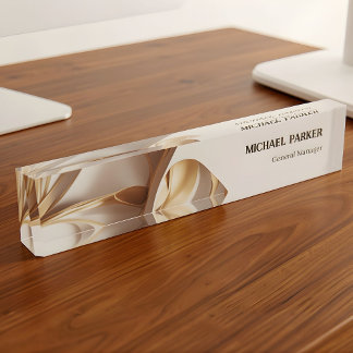 Porte-nom Pour Bureau Bureau de travail personnalisé avec ruban abstrait