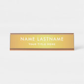 Porte-nom Pour Bureau Bureau Moderne Professionnel Noir et Or (Devant)