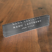 Porte-nom Pour Bureau Bureau noir métallique élégant professionnel (Taille)