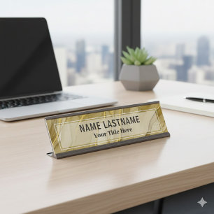 Porte-nom Pour Bureau Bureau personnalisé en or brossé Moderne profess