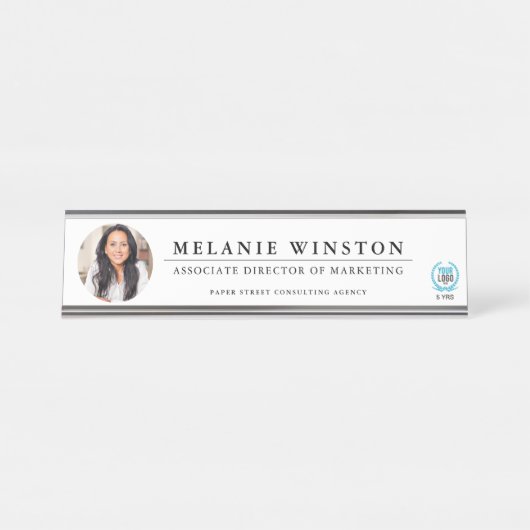 Porte-nom Pour Bureau Bureau professionnel de logo de la photo | (Devant)