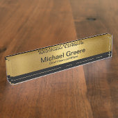 Porte-nom Pour Bureau Bureau professionnel Gold Black (Taille)