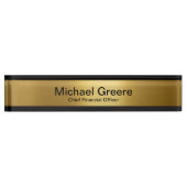 Porte-nom Pour Bureau Bureau professionnel Gold Black (Devant)