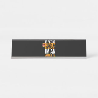 Porte-nom Pour Bureau Burger Hamburger BBQ Humour Funny Pun Idée cadeau