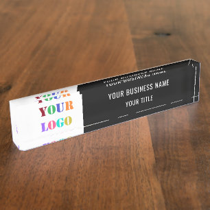 Porte-nom Pour Bureau Business Logo Name Title Info Desk Name Plate