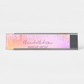 Porte-nom Pour Bureau Buts de rougeur rose violet (Devant)