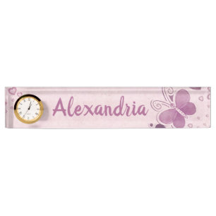 Porte-nom Pour Bureau Butterfly and Hearts