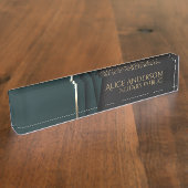 Porte-nom Pour Bureau Cabinet de notaire élégant or vert de luxe (Taille)