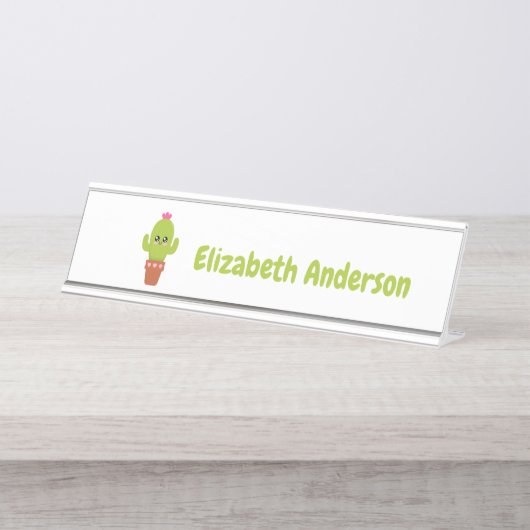 Porte-nom Pour Bureau Cactus (Devant)