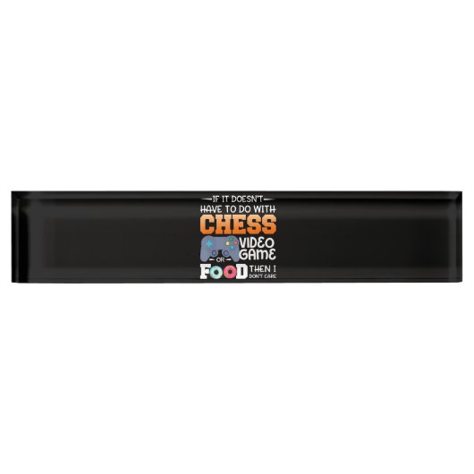Porte-nom Pour Bureau Cadeau d'échecs | Jeu Vidéo D'Échecs Ou Conception (Devant)