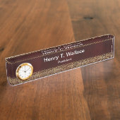 Porte-nom Pour Bureau Cadeau exécutif classique iDea avec horloge (Taille)