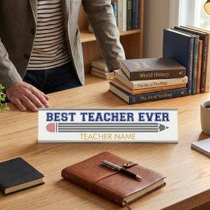 Porte-nom Pour Bureau Cadeau personnalisé Meilleur Enseignant - Cadeau P