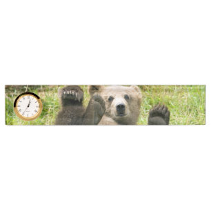 Porte-nom Pour Bureau Cadeaux de CUB de Kodiak d'ours Brown