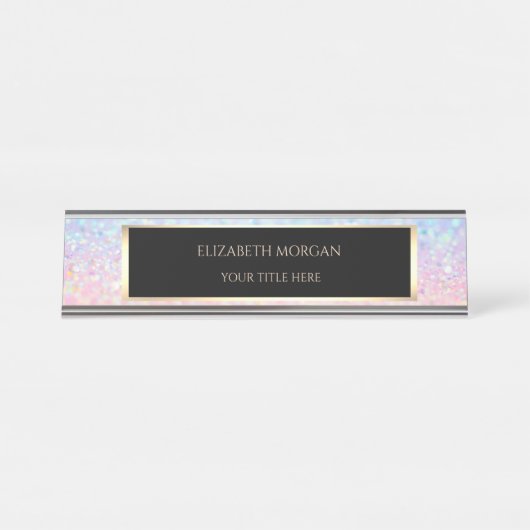 Porte-nom Pour Bureau Cadre élégant Bokeh Ombre (Devant)