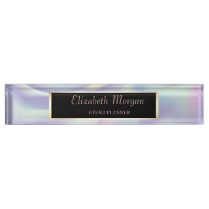 Porte-nom Pour Bureau Cadre Holographique élégant