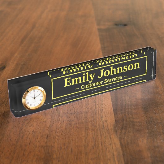 Porte-nom Pour Bureau Cadre Or (Taille)