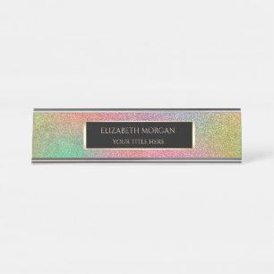 Porte-nom Pour Bureau Cadre pailleté couleur ombrée élégant
