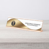 Porte-nom Pour Bureau Caduceus or noir médecins nom bureau (Devant)