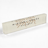 Porte-nom Pour Bureau Calligraphie classique Monogramme Pastel Couleur