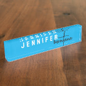 Porte-nom Pour Bureau Calligraphie Elegant Plain Ajouter son propre nom (Taille)