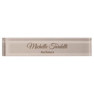 Porte-nom Pour Bureau Calligraphie minimaliste de script moderne