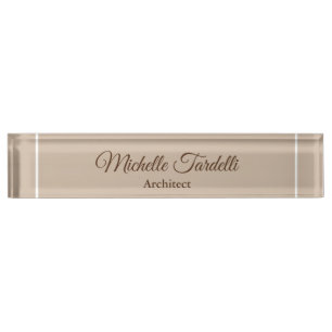 Porte-nom Pour Bureau Calligraphie minimaliste de script moderne