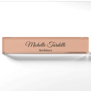 Porte-nom Pour Bureau Calligraphie minimaliste de script moderne