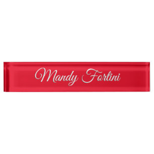 Porte-nom Pour Bureau Calligraphie minimaliste élégante de la plaine rou
