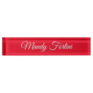 Porte-nom Pour Bureau Calligraphie minimaliste élégante de la plaine rou