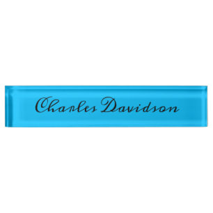 Porte-nom Pour Bureau Calligraphie minimaliste professionnelle Deep Sky