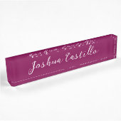 Porte-nom Pour Bureau Calligraphie Simple Couleur Vin Professionnel