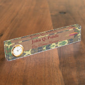 Porte-nom Pour Bureau Camo et plaque signalétique en cuir de bureau (Taille)