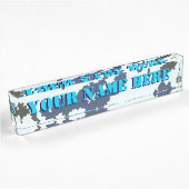 Porte-nom Pour Bureau Camouflage d'hiver