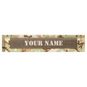 Porte-nom Pour Bureau Camouflage du désert