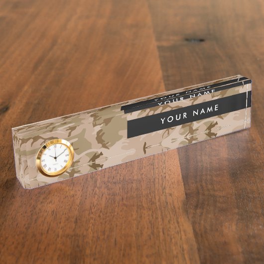 Porte-nom Pour Bureau Camouflage du désert, Militaire, Armée (Taille)
