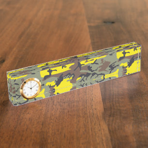 Porte-nom Pour Bureau Camouflage jaune et Brown, Militaire, Armée