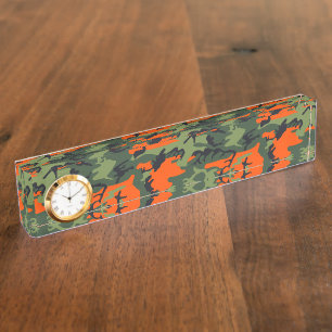 Porte-nom Pour Bureau Camouflage orange et vert, Militaire, Armée
