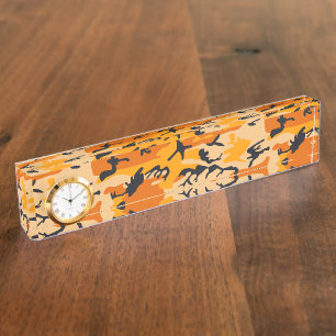 Porte-nom Pour Bureau Camouflage orange, Militaire, Armée