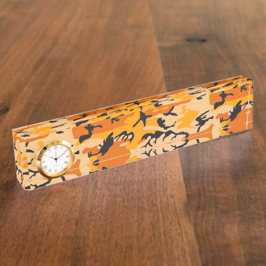 Porte-nom Pour Bureau Camouflage orange, Militaire, Armée (Taille)