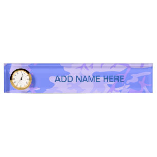 Porte-nom Pour Bureau Camouflage Pastel Blue Motif Abstrait