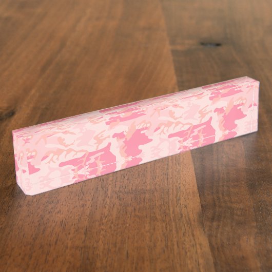 Porte-nom Pour Bureau Camouflage rose, Armée (Taille)