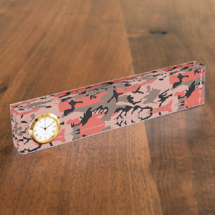 Porte-nom Pour Bureau Camouflage rouge et Brown, Armée