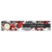 Porte-nom Pour Bureau Camouflage rouge et gris, Militaire, Armée (Devant)