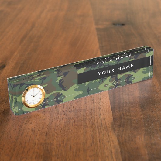 Porte-nom Pour Bureau Camouflage vert, Armée (Taille)