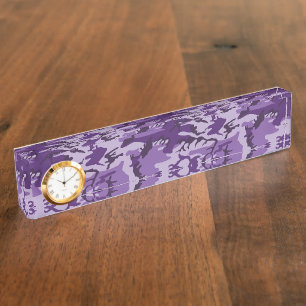 Porte-nom Pour Bureau Camouflage Violet, Militaire, Armée