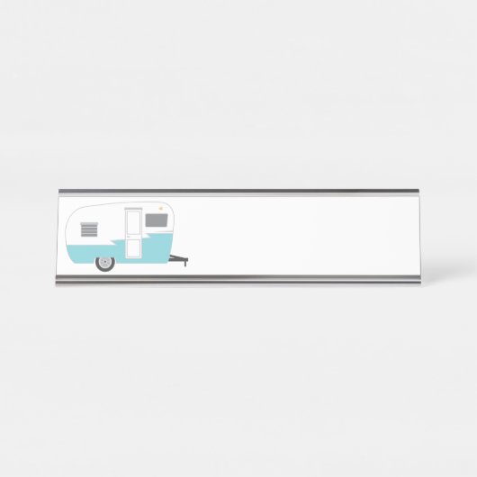 Porte-nom Pour Bureau Camping Old School (Devant)