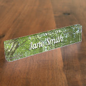 Porte-nom Pour Bureau Canopée du printemps Feuille Green Nature Scene (Taille)